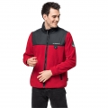 Jack Wolfskin Fleece Jacket DNA Grizzly - windproof, padded shoulder area - red Men